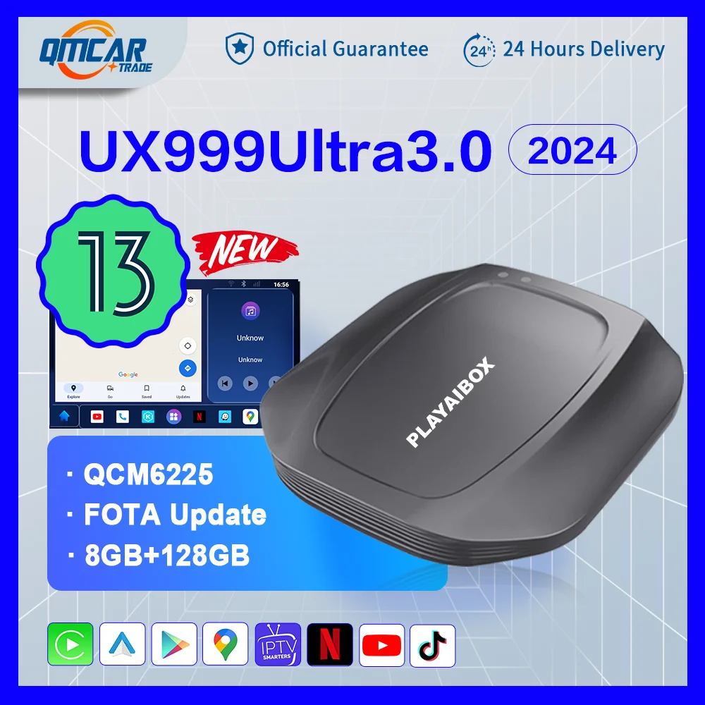 UX999Ultra3.0 Carplay Tv Box Android Auto Wireless Apple Carplay Ai Box