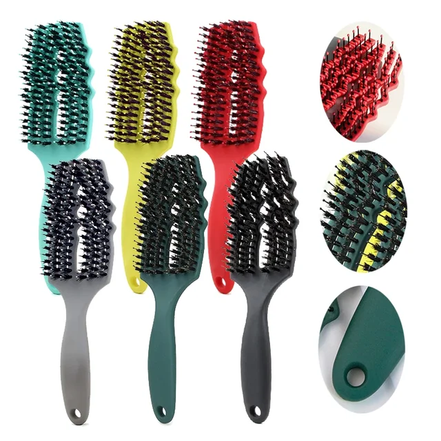 Girls Hair Scalp Massage Comb Detangle Hair Brush for Women Bristle Nylon Hairbrush Wet Hairdressing Dry Salon Styling Tools