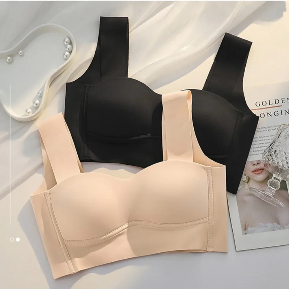 Women Lingerie Bra Women Seamless Ice Silk Bra Removable Chest Pad Lifting Bralette Underwear No Steel Ring Breathable Push Up Yoga Vest Bras