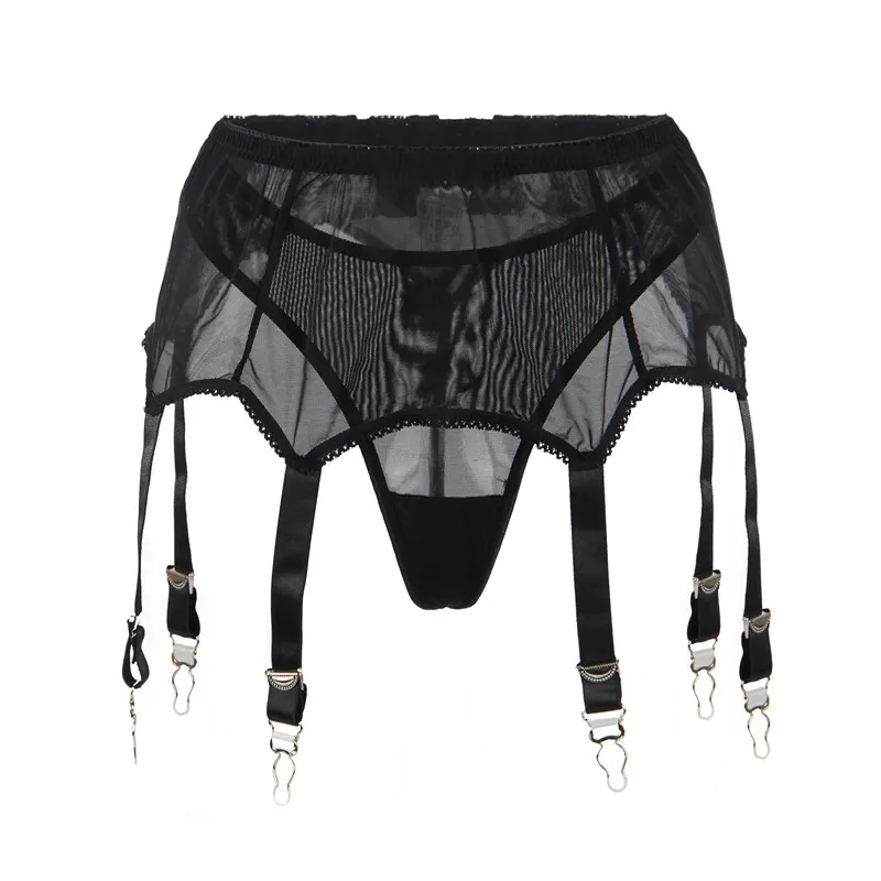 Cinturón De Cuero Wetlook Para Mujer Con 6 Tiras Y Clip Metálico - Material 80% Cuero Laqueado, Estilo Lencería, Sin Etiquetas, Nuevo