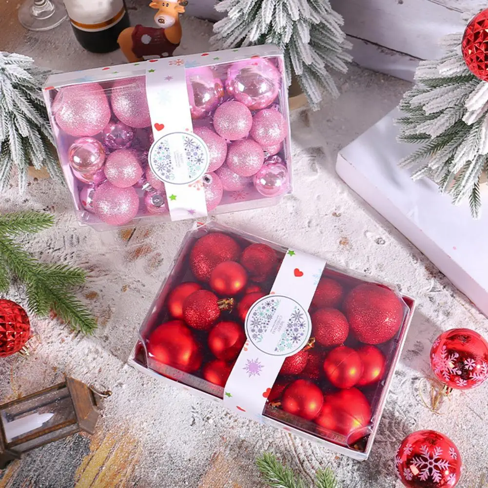 

Christmas Pendant Balls Decoration Vibrant Color Xmas Ball Set 26pcs 4/5/6cm Ornaments for Christmas Tree Decoration for New