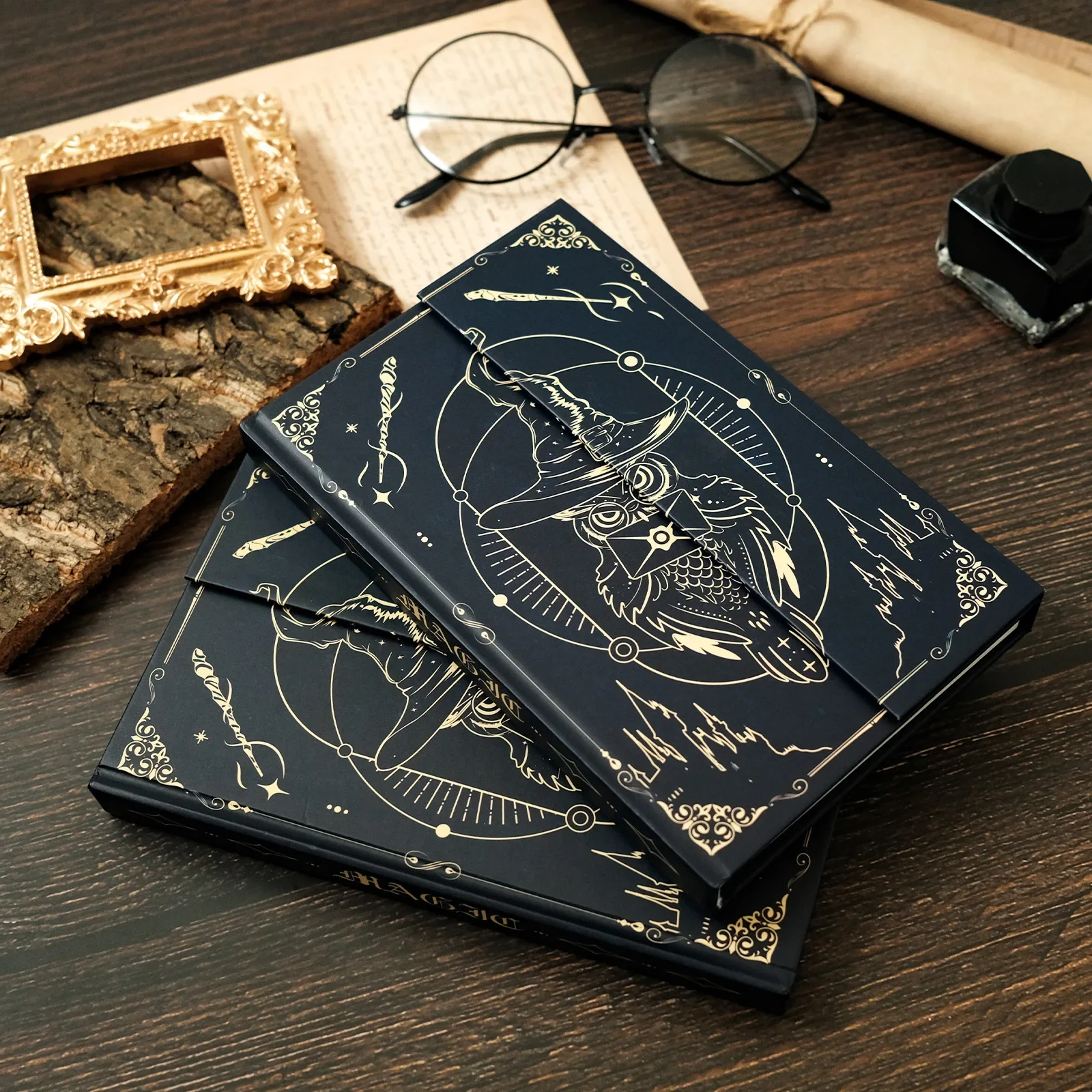 98 Page Magic Owl Hardcover Patterned Notebooks, Intage Creative Hand Books, Office Meeting Records That Can Be Carried with You