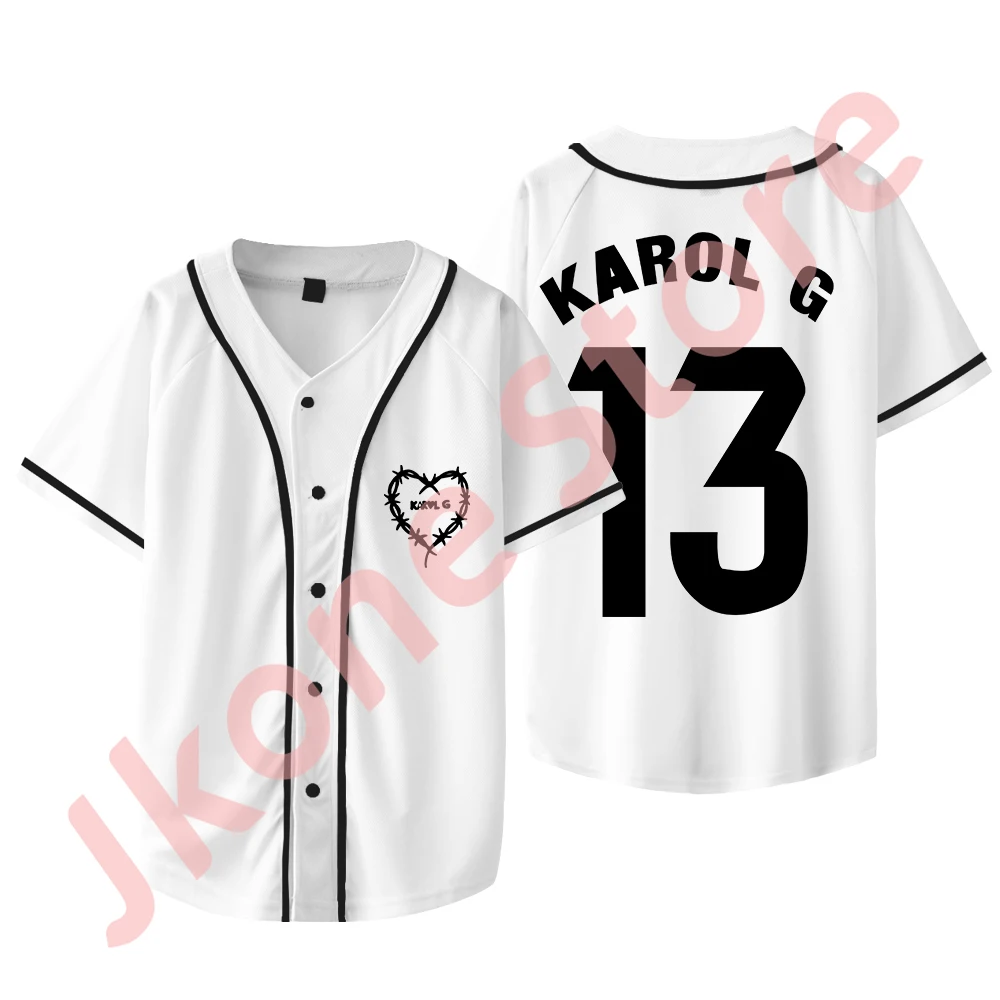 

Karol G Bichota Season Tour Merch Jersey KG Logo Baseball Jacket Women Men Fashion Casual Short Sleeve T-shirts