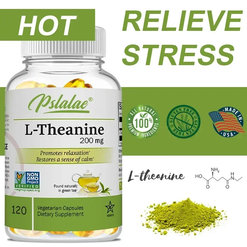L-Theanine Capsules Dietary Supplement To Relieve Stress Support Healthy Mood and Improve Concentration l theanine capsules