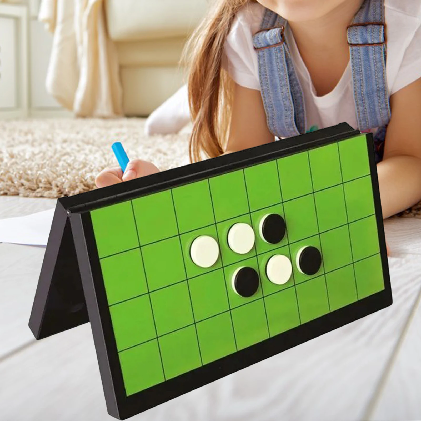 Reversi Chess with Folding Board 64 Game Pieces Portable Folding Reversi Othello Board Chess for Kids Adults board game table games folding chess board