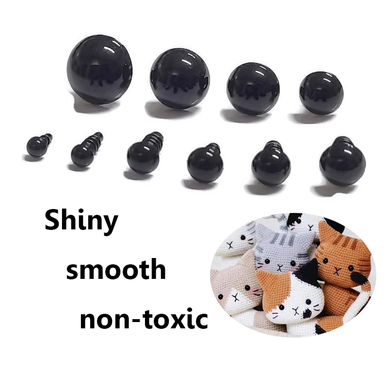 100pcs 10mm Eyeball Doll Accessories Black Plastic Plush Safety Eyes Amigurumi For Toys 6mm 8mm 12mm DIY Funny Toy Eyes Animal