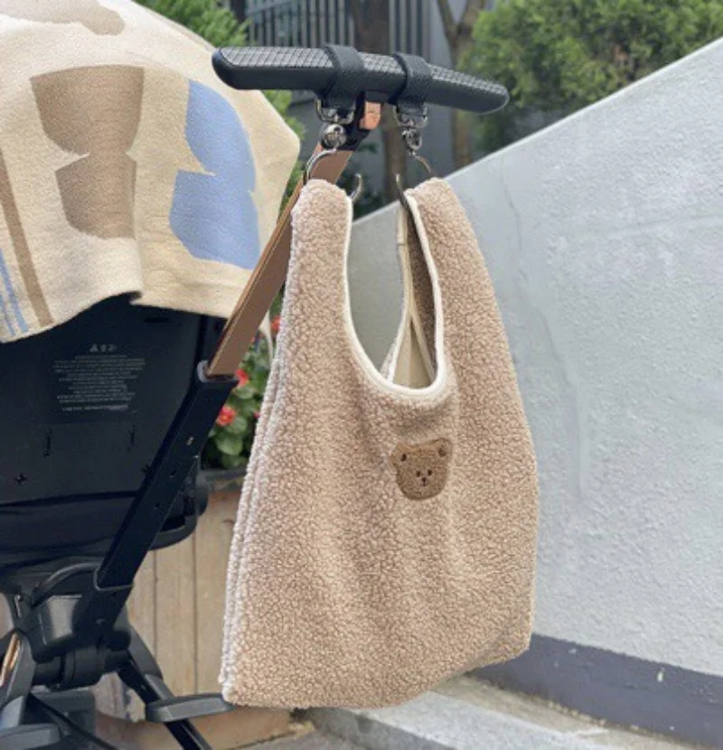Lamb Plush Personalized Name Mommy Bag, Portable Storage Bag, Multifunctional Mother And Baby Bag, Crossbody Bag 3
