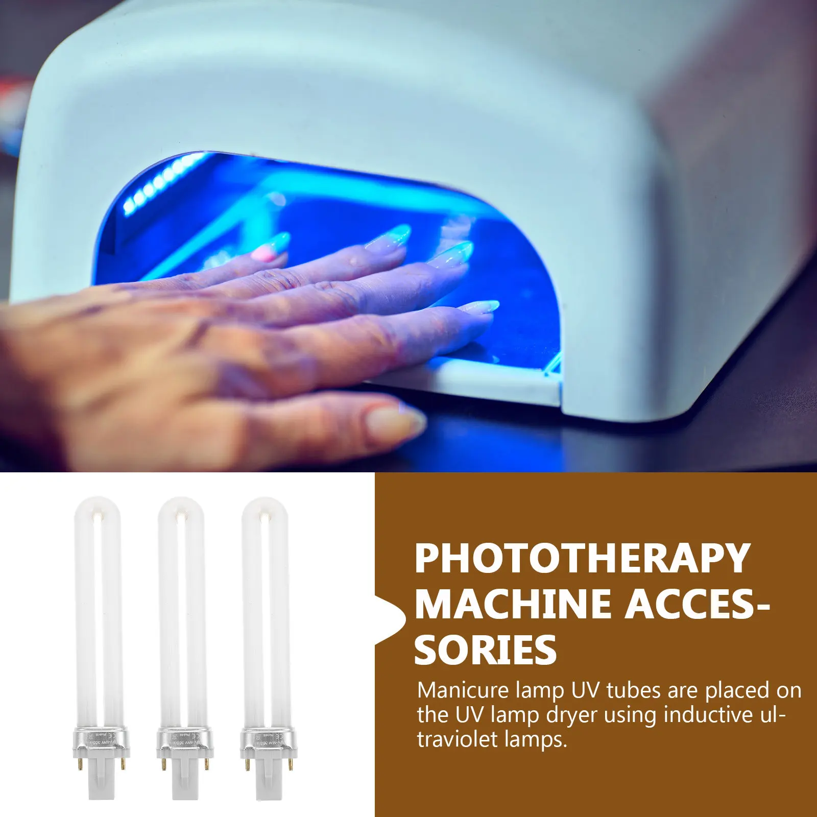 8Pcs 9W 매니큐어 라이트 튜브 프리미엄 품질 재사용 가능한 램프 빠른 건조 젤 네일용 DIY 매니아를 위한 완벽한 선물