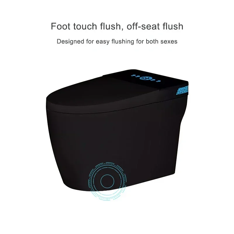 New Design Automatic Ceramic Bathroom Electric Black Smart Wc Toilet Bowl Bidet Intelligent with Remote Control