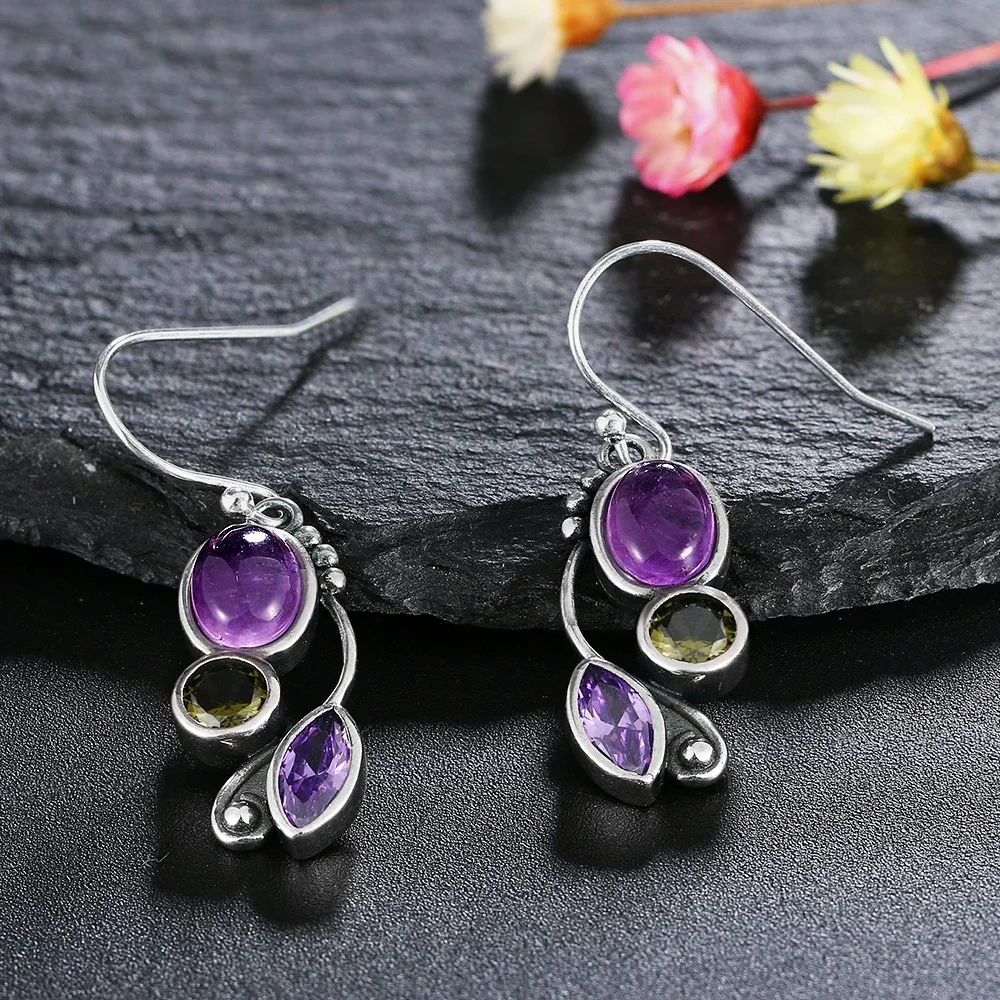 Gioielli Orecchini in argento Moda etnica a forma di pera