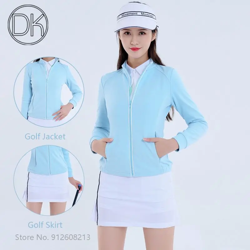 DK Golf Jacket Ladies Windproof Sports Coat White Anti exposure Golf