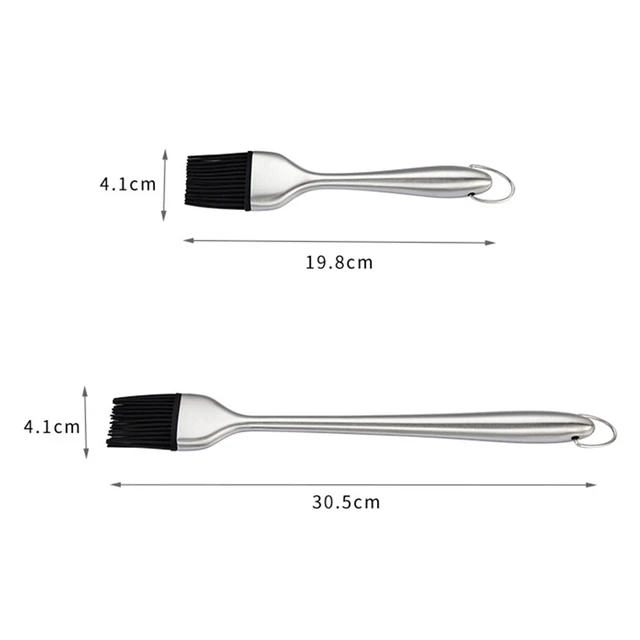 Bbq Olajkefe Szilikon Basting Fej Rozsdamentes Acél Fogantyú Grill Cook Étel Minőségű Mártás Kefe Cserélhető Konyhai Eszköz - Image 3