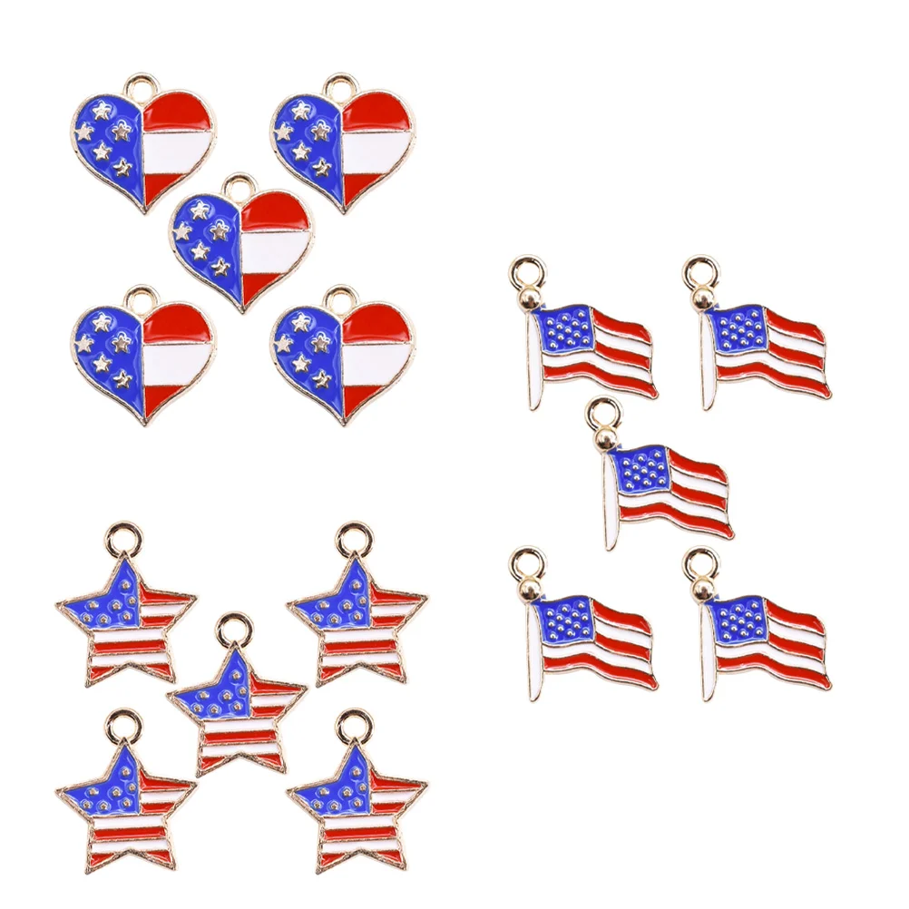 

30 Pcs Peach Heart Five-pointed Star Metal Charms Accessories Jewelry Making Materials Accessory Pendant Decoration