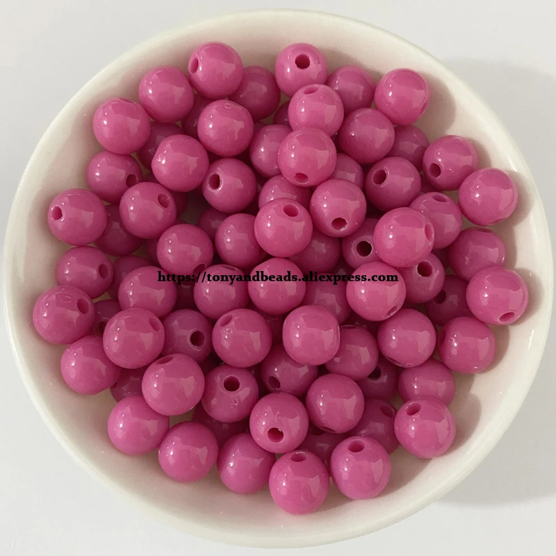 Undurchsichtige gemischte glatte runde Kugel-Abstandsperlen aus Acryl-Kunststoff, 5,5 mm, 7,5 mm, 9,5 mm, Auswahlgröße für die Schmuckherstellung DIY – Detail 9
