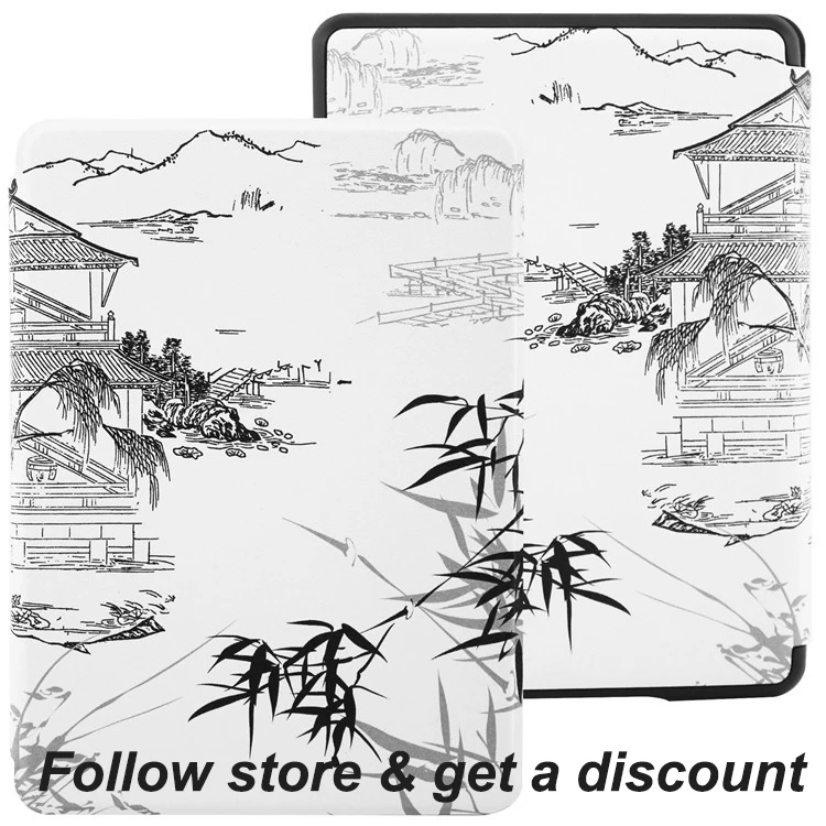 Premium Leather E-Reader Book Cover with Auto Wake Sleep Function