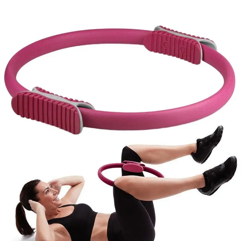 Yoga Ring Double Handle Pilates Ring Portable Fitness Body Ring Women Girl Workout Exercise Circles Resistance Elasticity