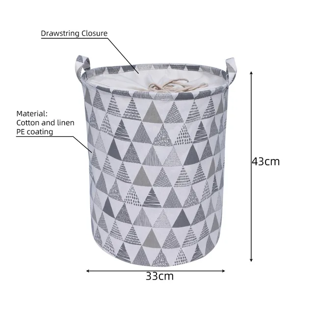 1pc Folding Laundry Basket Round Storage Bin Bag Large Hamper Collapsible Clothes Toy Basket Bucket Organizer Large Capacity 6