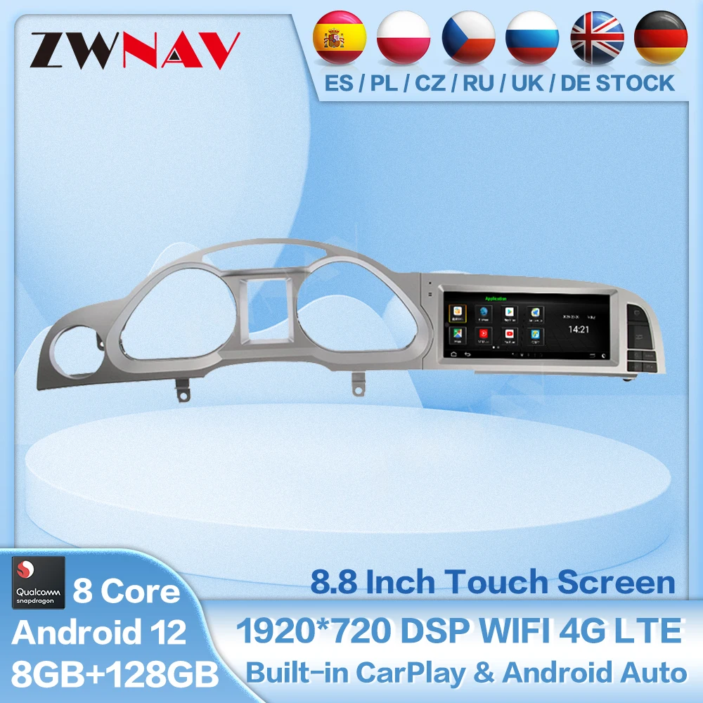 

Android 12 For Audi A6 C6 2005-2011 GPS Car Radio WIFI 4G Carplay 8+128GB RAM Navi Multimedia Stereo 1920*720 IPS Touch Screen