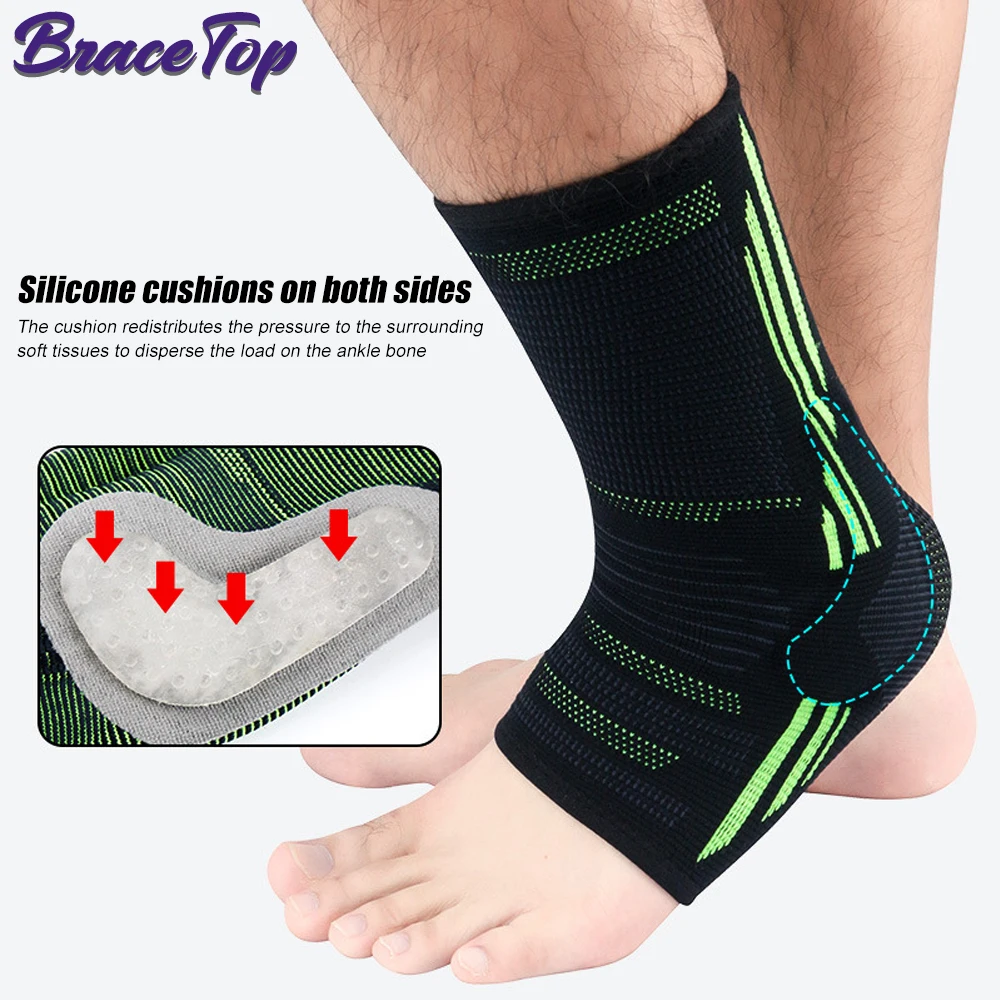 Compression Sports Ankle Brace 1 PC Silicone Padded Protect Heel Ankle Support Basketball Football Protector