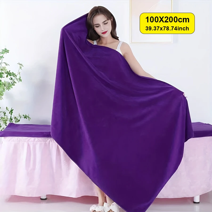100*200cm Luxury Large Bath Towel Preferred Soft and Skin-Friendly Microfiber Fabric Highly Absorbent Comfortable to Enjoy Bathing Time High-End Texture Beauty Salon Spa Essential Supplies for Home Bathroom