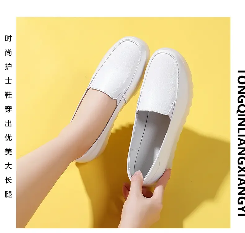 New Women's Nursing Shoes White Jelly Base Sneakers Walking Shoes Comfortable Balance Casual Footwear Luxury Brand for Woman