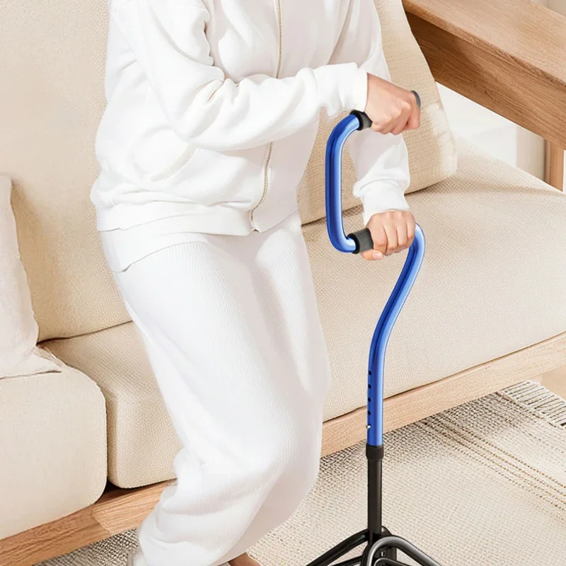 Adjustable Walking Cane for Elderly, Anti-Slip Four-Legged Stick, Lightweight and Portable Aid, Rehabilitation Walking Stick 2