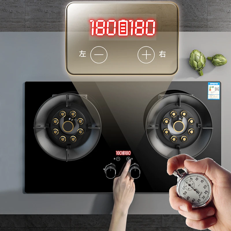 Cooktop Gas Stove 2 Burners Dual Stove 4.8KW Household Embedded LNG/LPG Stove Desktop Dual-Use Hob Gas Panel Gas Kitchen Cooker 4