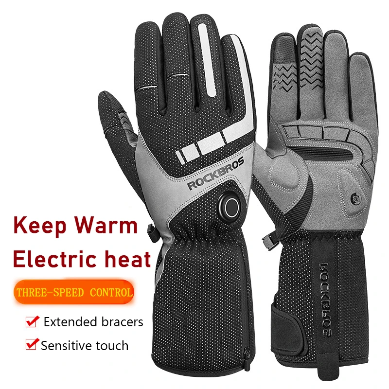 Rockbros Verwarmde Handschoenen Thermische Winter Ski Verwarmde Handschoenen  Mtb Guantes Para Touch Screen Handschoenen - AliExpress Sports \u0026  Entertainment