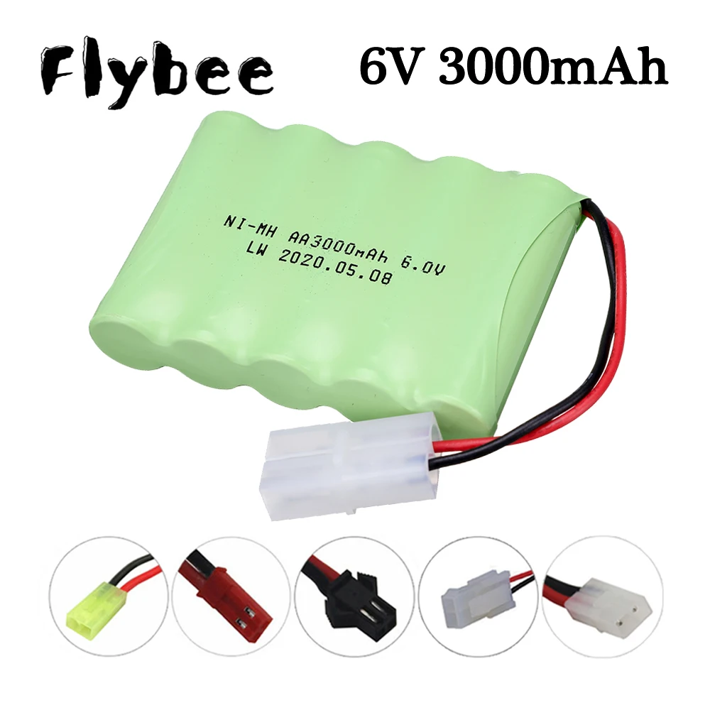 

Upgrade 3000mah 6V NiMH Battery SM/JST/Tamiya Plug For Rc toys Cars Tanks Robots Boats Guns AA 6.0v Rechargeable Battery Pack