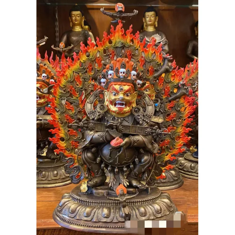 

Exclusive 34CM Large Buddhism TOP quality COPPER Two-armed Mahagala Mahakala Buddha statue temple altar Worship statue