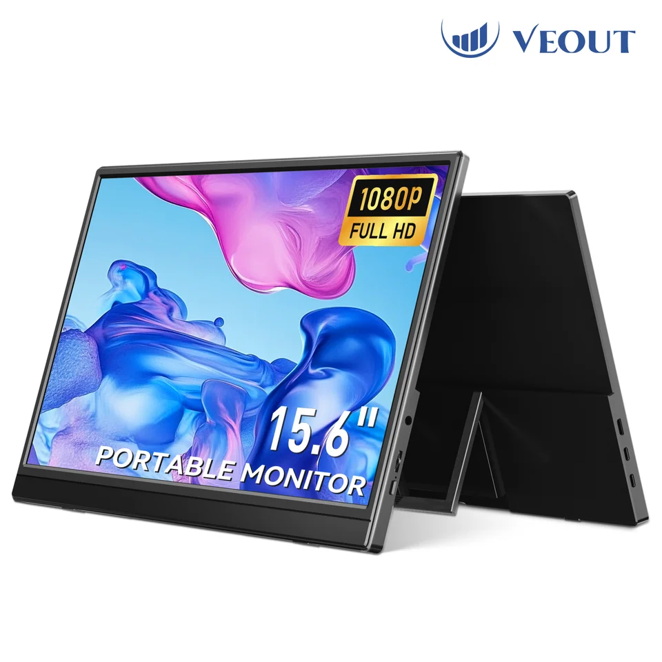VEOUT 15.6 インチポータブルモニターラップトップ 1080P HDR 16:9 低
