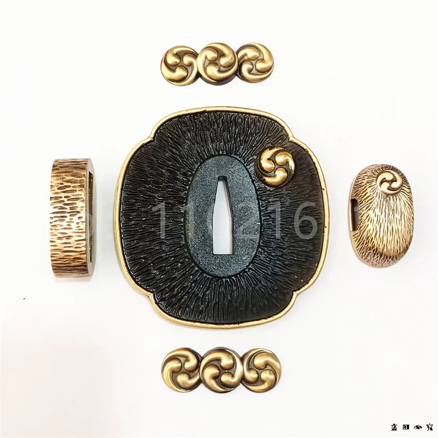 

Copper Handguard Tsuba Guard Brass Fuchi Kashira Menuki For Japanese Japan Katana Samurai Sword Fittings Parts Accessories New