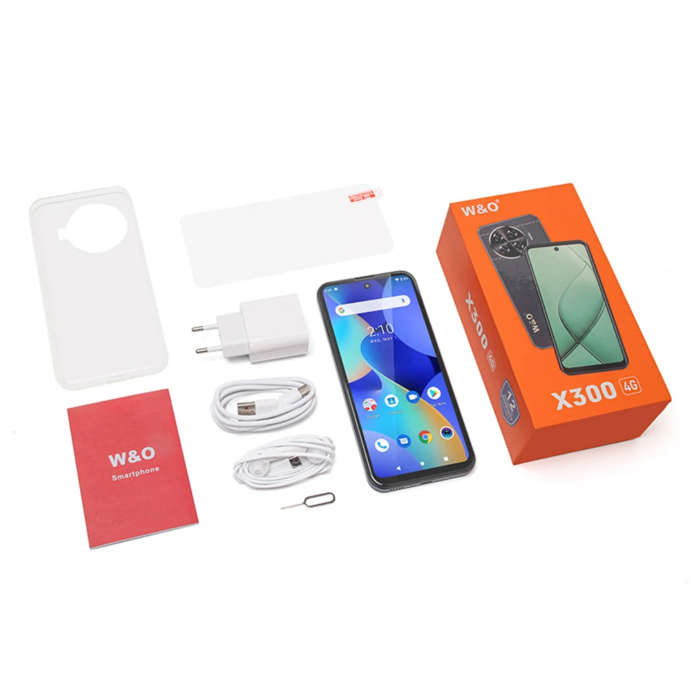 W&O X300 Ultra-thin 4G Smartphone Android 4GB+64GB Mobile Phones 6.53 Inch Dual SIM 4800mAh Battrey 5MP+13MP Cell Phone On Sale