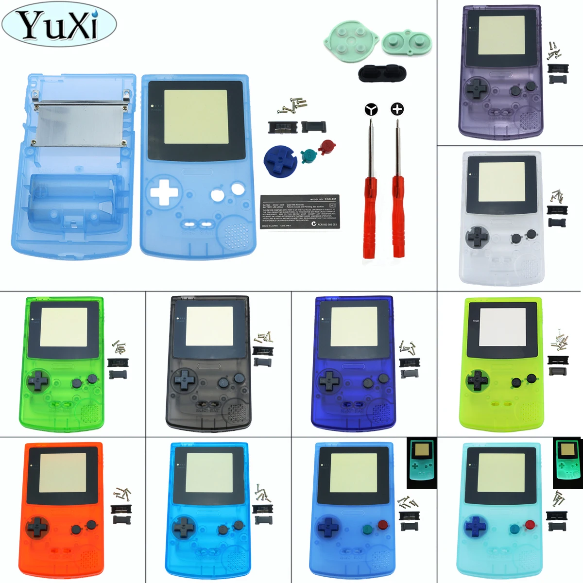 Yuxi Full Case Cover Housing Shell Sostituzione Per Gameboy Pocket Console Di Gioco Per Gbc Shell Case Con Kit Pulsanti E Strumenti