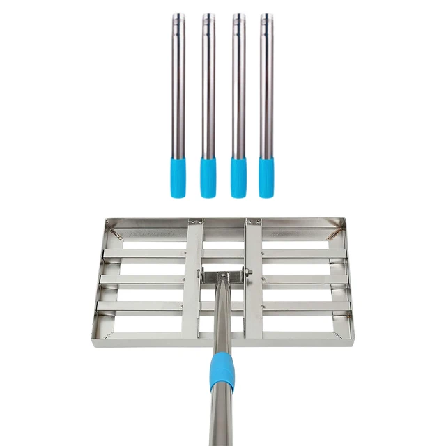 Állítható Gyep Szintű Szerszám Szintelés Gereblye Kerti Fű Befejező Talaj Fűnyíró Rozsdamentes Acél Pólus Az Udvari Golfhoz - Image 5