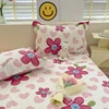 100%Pure Cotton Fitted Bed Sheet Sets with Pillowcase Flower Printing Bed Cover Single/Queen/King Size fundas de colchón Sheets 2
