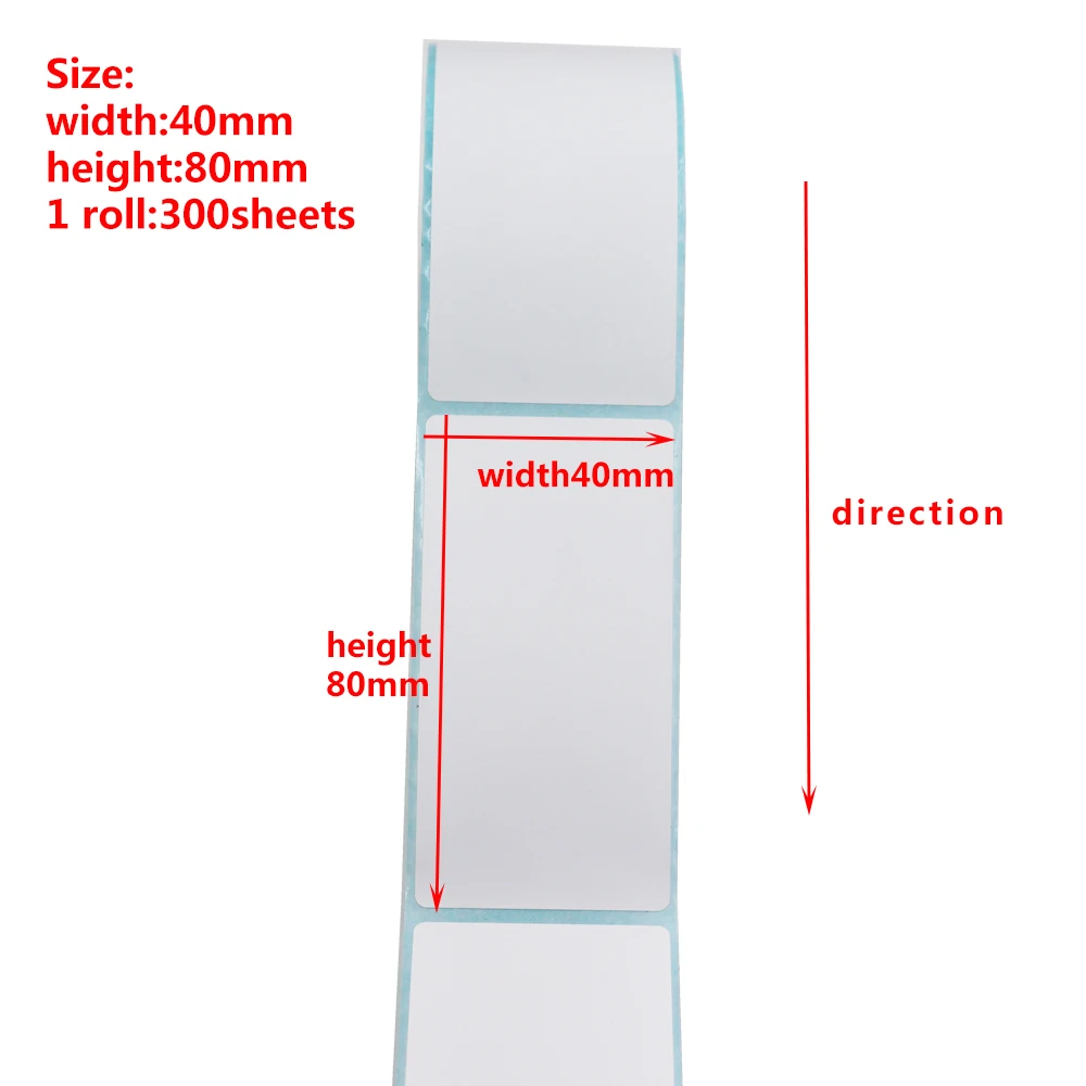 접착식 열 라벨 스티커 종이, 슈퍼마켓 가격, 빈 바코드 라벨, 직접 인쇄, 방수 인쇄 용품, 40x80mm  Best5