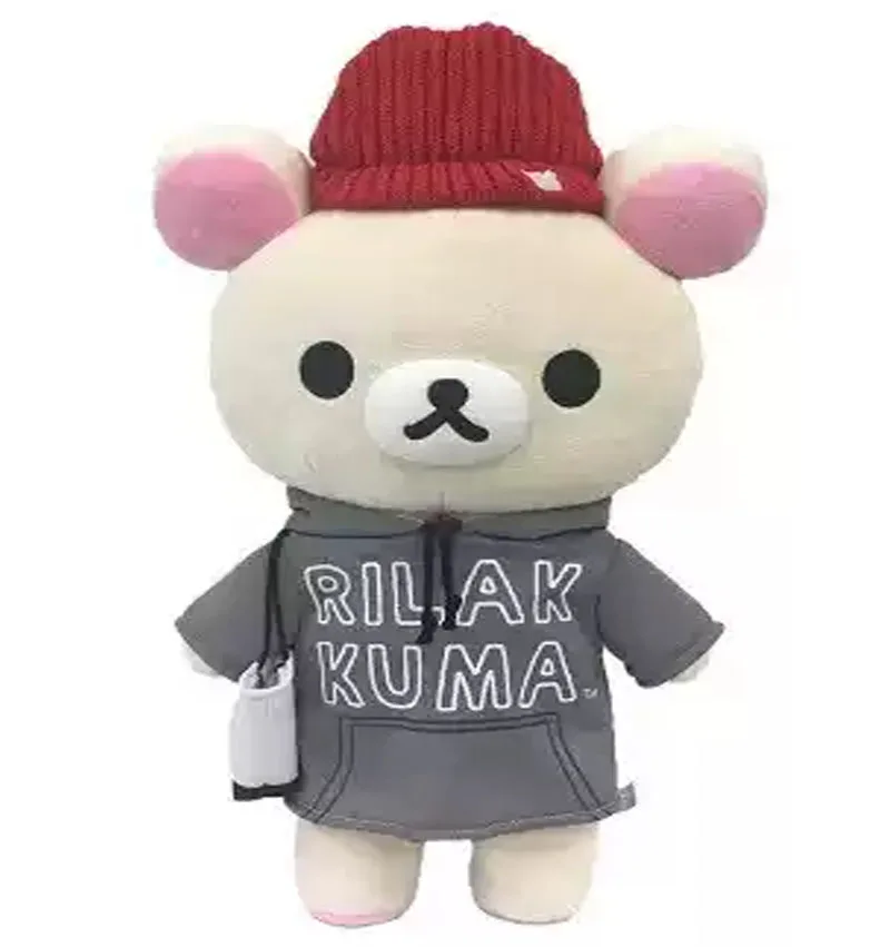 

New Cute Rilakkuma Korilakkuma Bear Winter Casual Outfit Big Plush Stuffed Pillow Cushion Toy Doll 35cm Kids Children Gifts