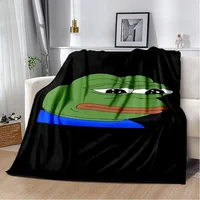 3D Pepe The Frog Face Cartoon Blanket,Soft Throw Blanket for Home Bedroom Bed Sofa Picnic Travel Office Rest Cover Blanket Kids 2