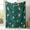 Christmas Baby Blanket Soft Warm Fleece Bed Cover Bedding Kids Green Snowman Flannel Print Blankets Christmas Gift 5