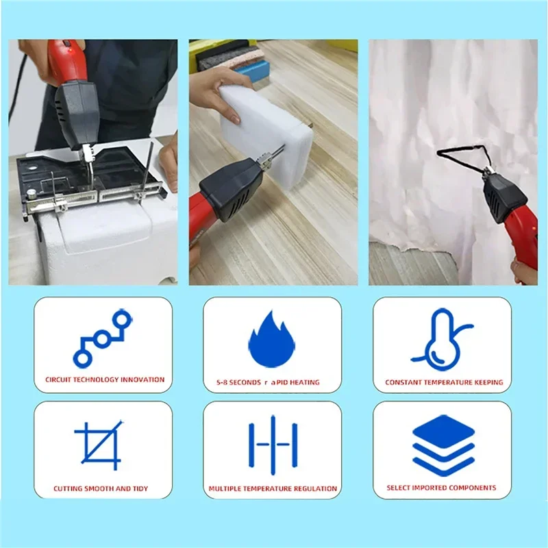 Foam Cutter Knife 220V Electric Foam Polystyrene Cutting Machine Portable Sponge Pearl Cotton Styrofoam Cutter DIY Cutting Tools 5