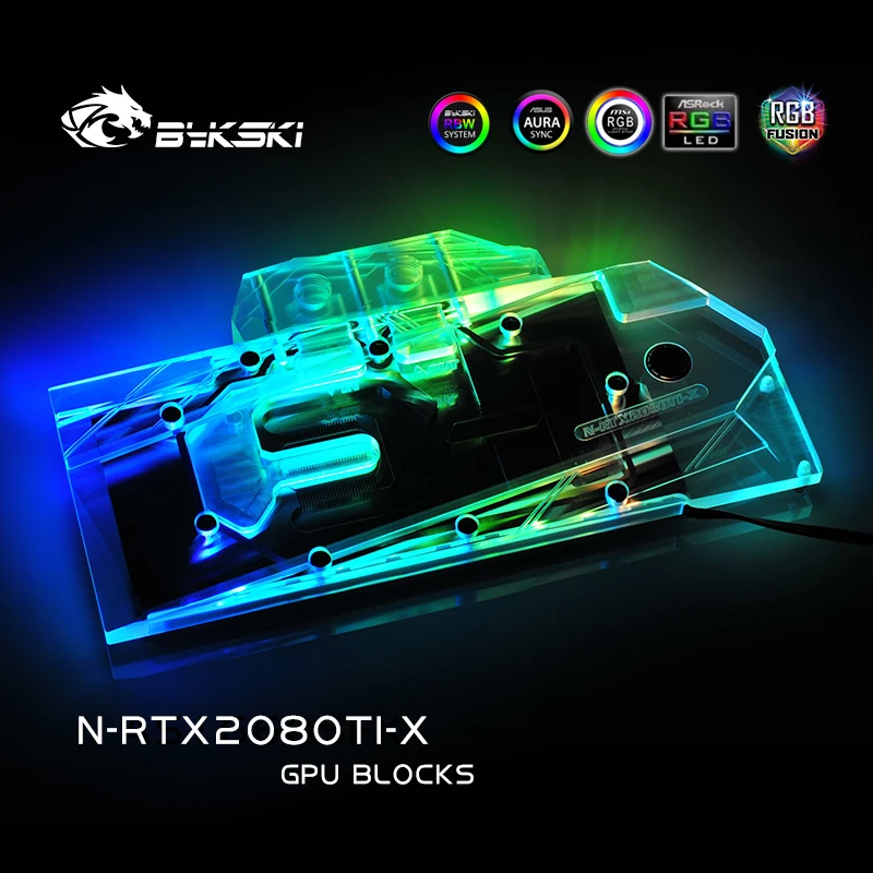 Bykski N RTX2080Ti X GPU Block For NVIDIA GeForce RTX 2080 2080ti TITAN Founders Edition Graphics Card Water Cooled Radiator