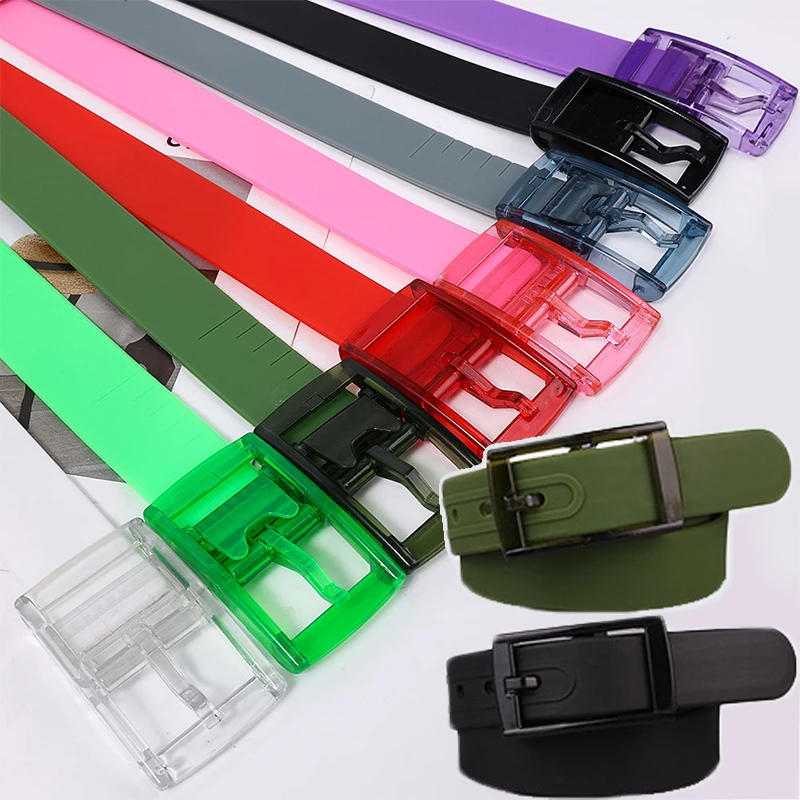 Cinturones de de lisos para y mujer, cinturón de Color caramelo, sin Metal, hebilla, alfileres, ajustable, para cintura| | -