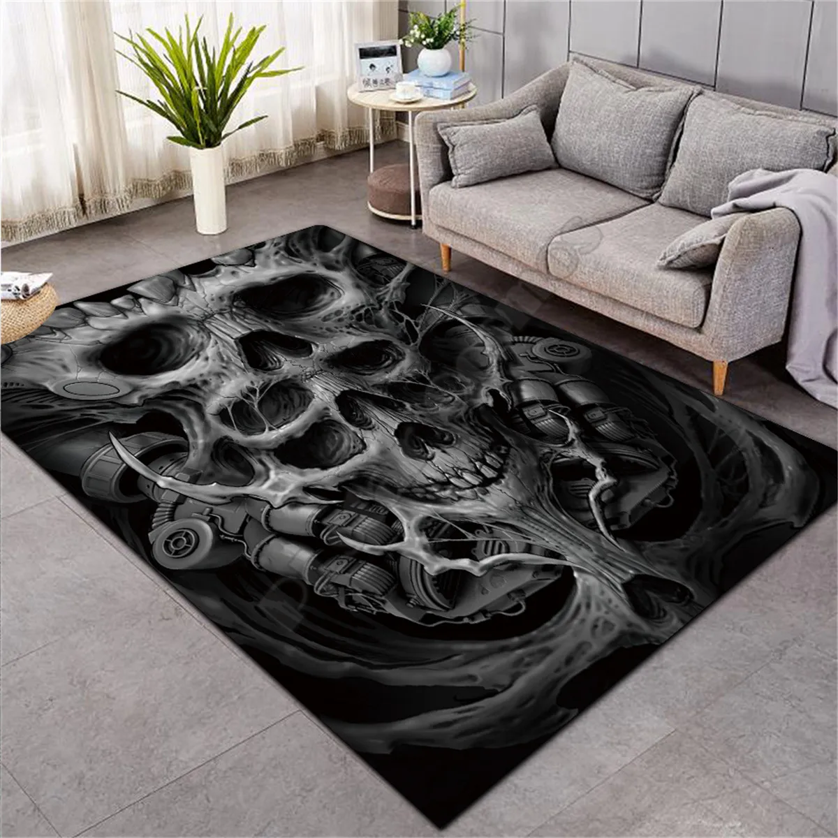 

Skull carpet Square Anti-Skid Area Floor Mat 3D Rug Non-slip Mat Dining Room Living Room Soft Bedroom Carpet style-06