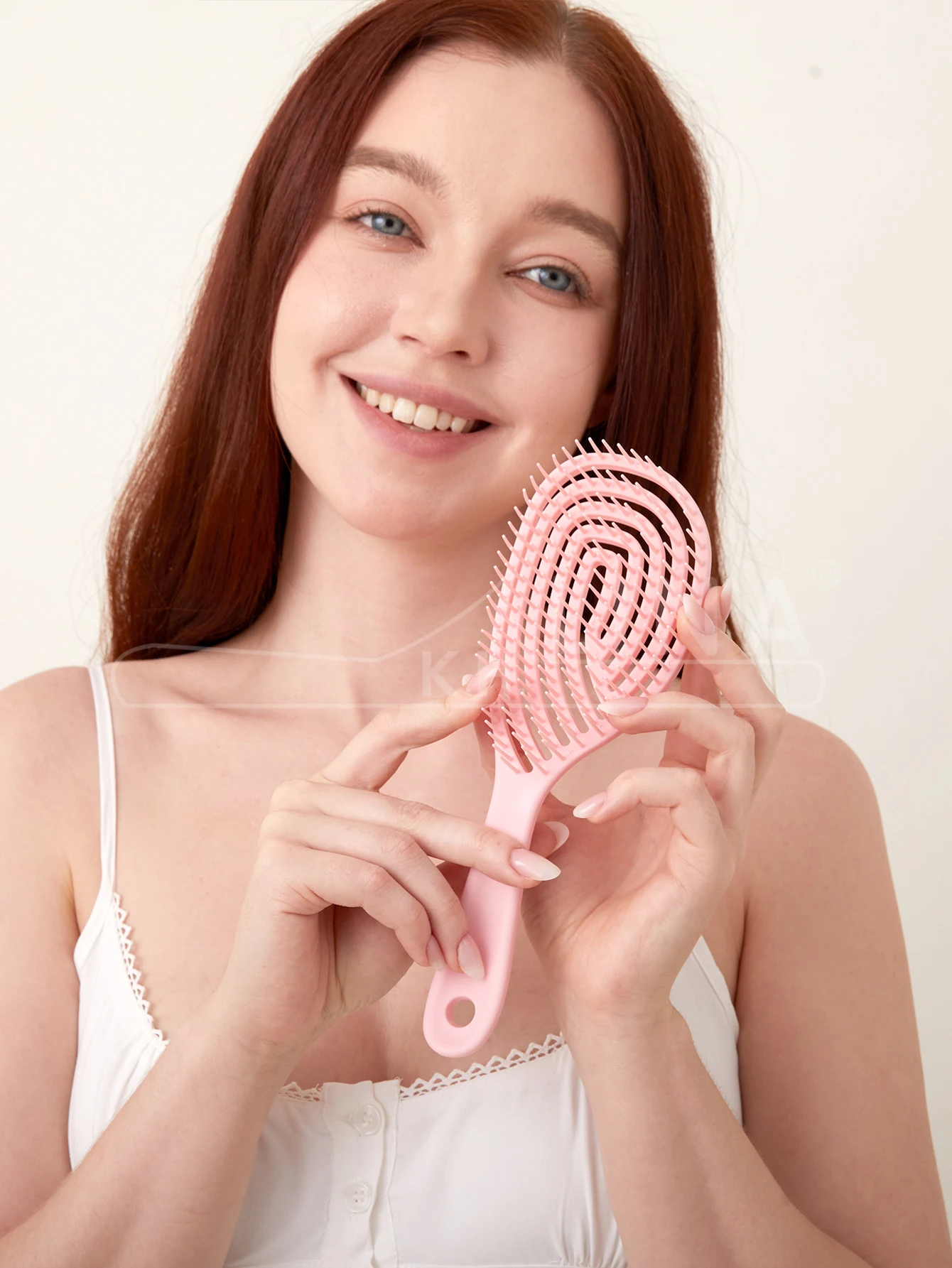Anti-Static Detangling Brush For Pets - Crystal Pink, For Wet & Dry Hair - View #6