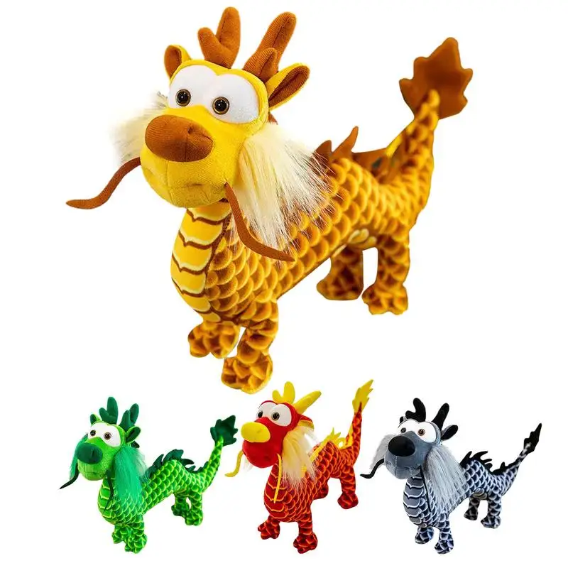 Dragon Stuffed Animal 2024 New Years Decor Soft Stuffed Anime Animal Dinosaur Doll Dragon Mascot Doll Hugging Pillow Party Favor 10pcs lot pillow candy box 6 5 9cm kraft packaging box wedding party favor christmas supplies handmade gift boxes candy bags