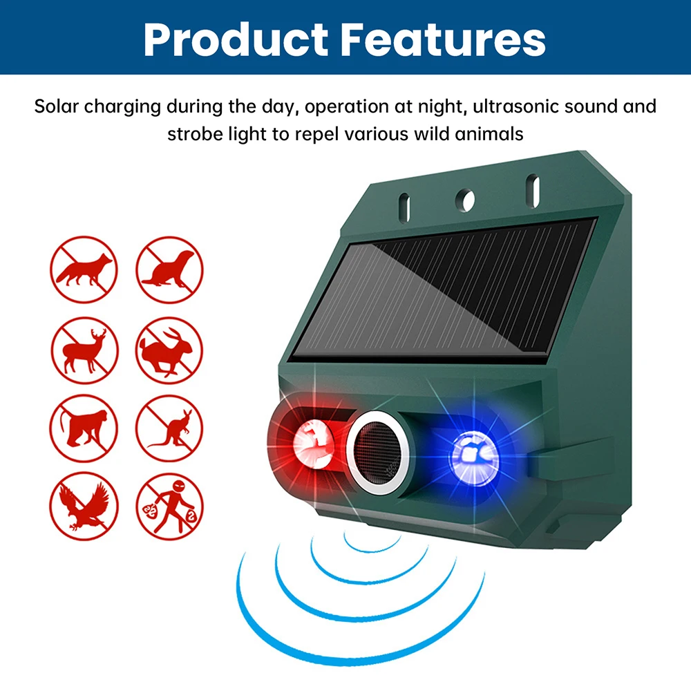 Repelente ultrassônico para cães e gatos, energia solar, repelentes de ...
