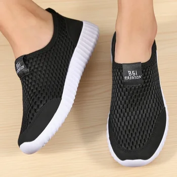 المرأة الصيف تنفس شبكة الأحذية المسطحة خصومات مريحة المرأة أحذية رياضية كاجوال المضادة للانزلاق أحذية نسائية شحن مجاني 3