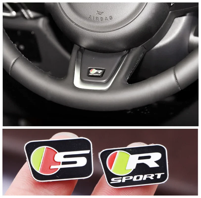 3D Metal S R Sport Volante Emblema Badge Body Car Sticker Per Jaguar R S Xf Xe X-Type Xj F-Pace F-Type E-Pace I-Pace