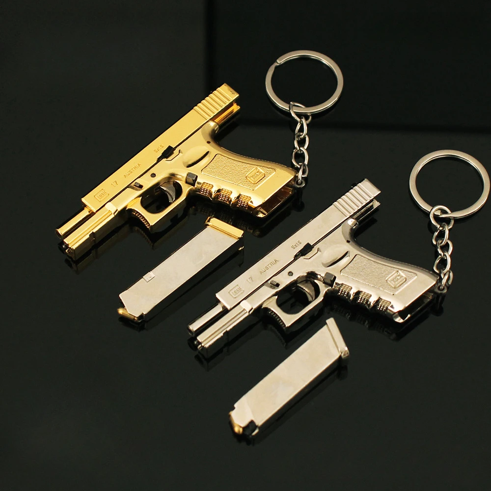 6.5cm Glock G17 Pistol Weapon Model Keychain Metal Game Pendant Ornaments Model Christmas Gifts Children's Toys Gifts for Boys 4